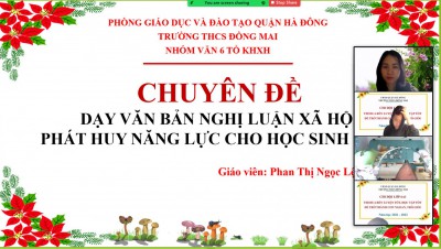 CHUYÊN ĐỀ THÁNG 3: DẠY VĂN BẢN NGHỊ LUẬN XÃ HỘI PHÁT HUY NĂNG LỰC CHO HỌC SINH (lớp 6)